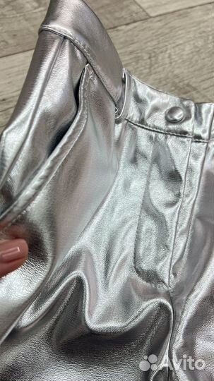 Новые джинсы sela, металлик, серебро