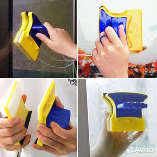 Магнитная щетка для двухстороннего мытья окон