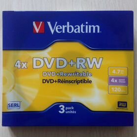 3 в 1 Verbatim DVD+RW, запечатанные, новые