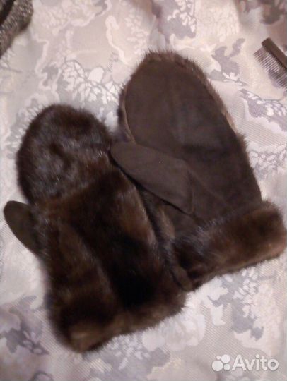 Варежки норка, песец, бобр