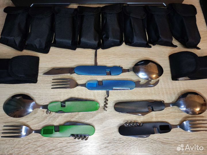 Походный набор ложка, вилка, нож