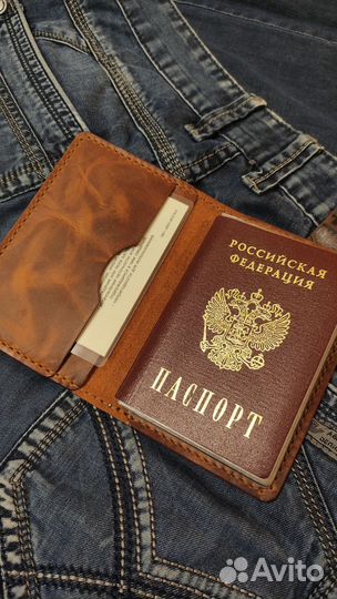 Обложка для документов натуральная кожа