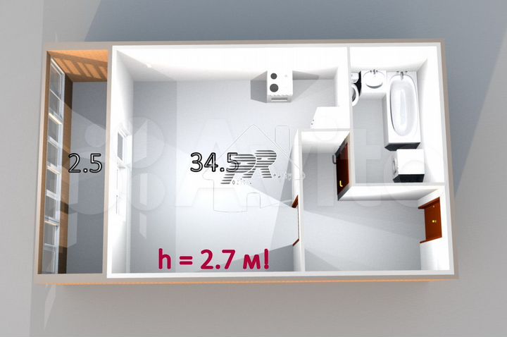 1-к. квартира, 37 м², 7/12 эт.