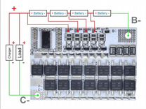 Плата защиты для Li-ion BMS 4S 16,8V, 5S 21V 100A