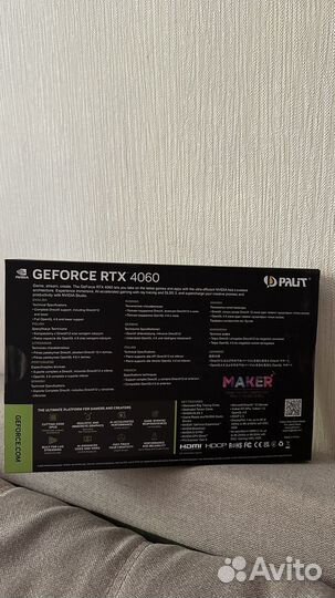 Видеокарта Palit GeForce RTX 4060 dual OC 8GB