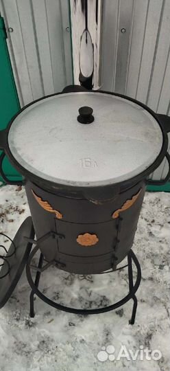 Мангал с печью под казан