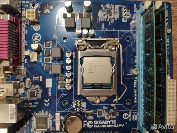 Gigabyte GA-H61M-S2PV + Core i3-3240+2x2Гб (1155)