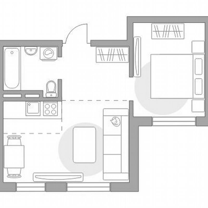 2-к. квартира, 25,4 м², 2/6 эт.