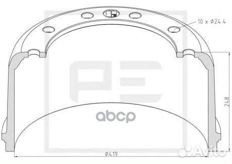 Торм.барабан 419x204 H248 d282.7 10n-335-24.4