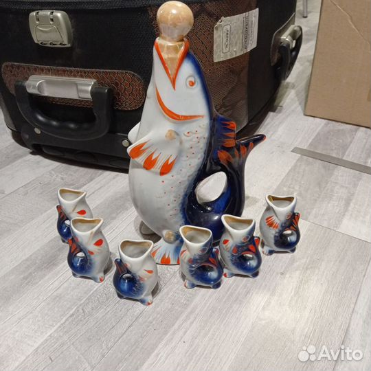 Штоф рюмки цветное стекло СССР