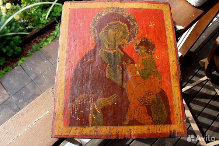 Старинная Икона Богородицы Одигитрия Смоленская