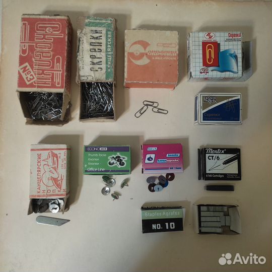 Скрепки, кнопки, скобы для степлера, картриджи