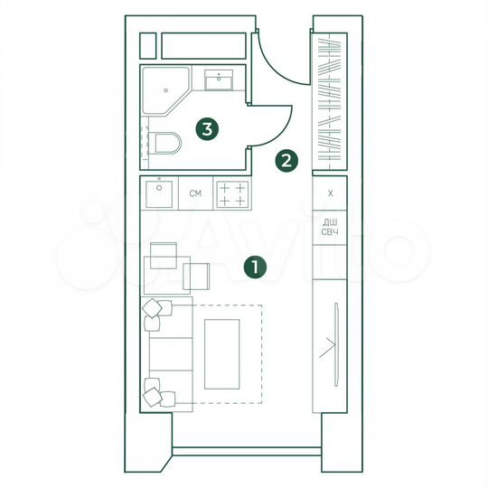 Квартира-студия, 24 м², 9/31 эт.