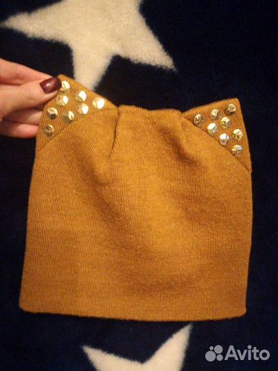 Р 54 /56. Шапка с ушками, димесизонняя на девочку