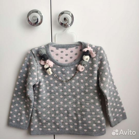 Комплект для девочки (свитер,рубашка,юбка) р. 80