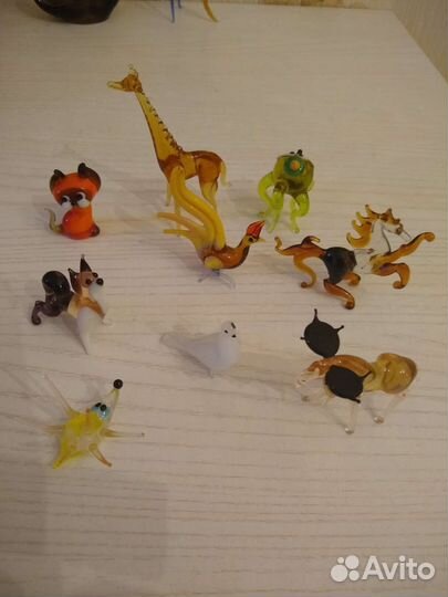 Стеклянные фигурки животных