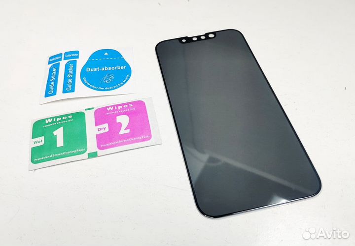 Защитное стекло iPhone 13, 13 Pro, 14 антишпион