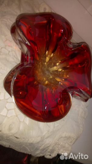Ваза цветное стекло чехия