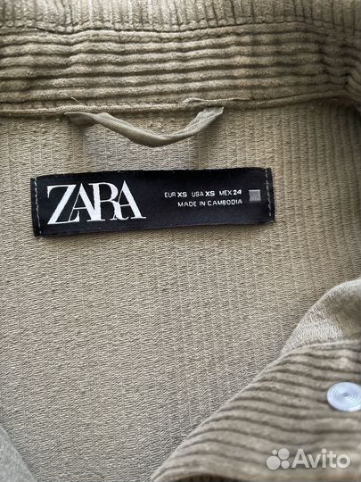 Вельветовая рубашка zara 42