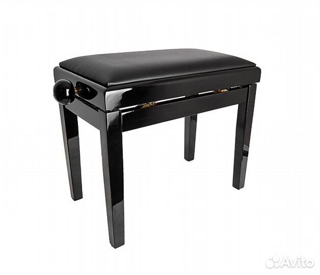 Банкетка для Пианино Черная деревянная