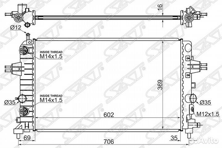 Радиатор opel astra H 1.6/1.8 2004-2010 / opel