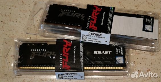 Оперативная память DDR4 16 Gb Kingston fury 3600