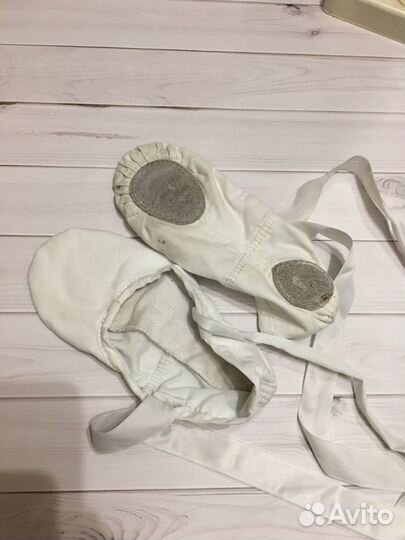 Балетки белые с лентами размер 37