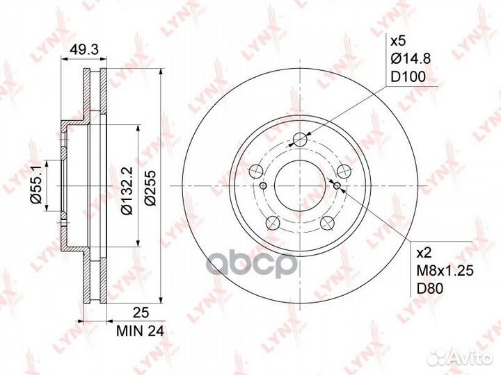 Диск тормозной перед BN-1174 BN1174 lynxauto