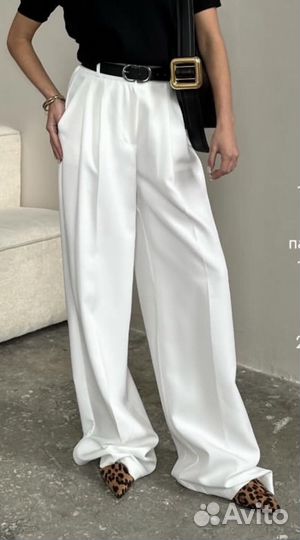 Брюки палаццо белые