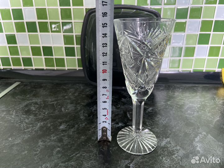 Хрустальные фужеры Рюмки Чайный сервиз Винтаж