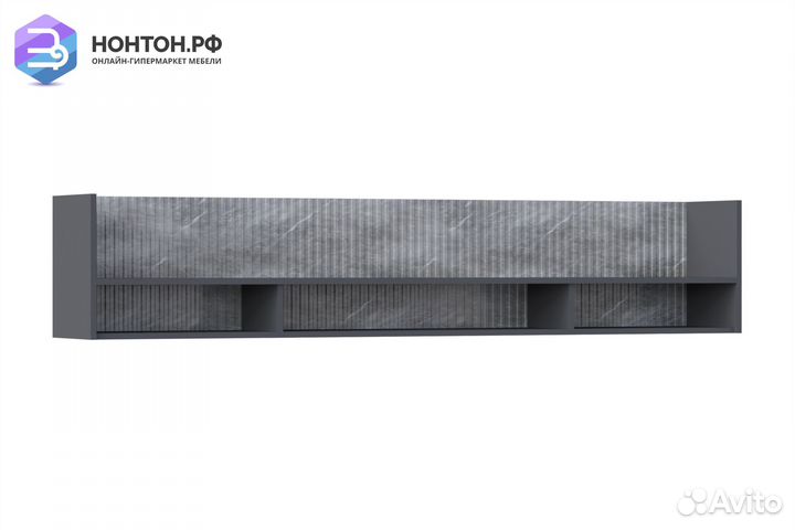 Полка Оливия графит / мрамор глянец