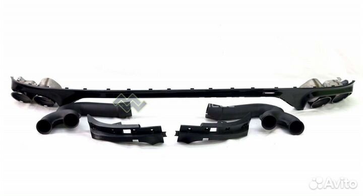 Диффузор заднего бампера Audi Q8 в стиле SQ8