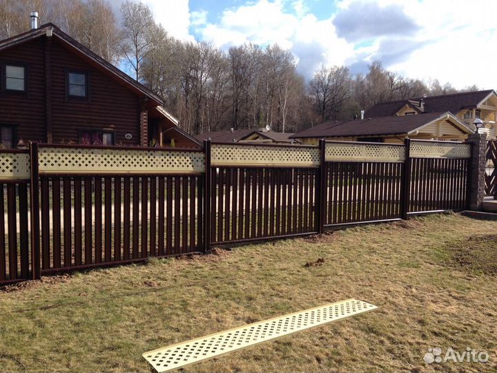 Забор Ероштакетник купить под ключ/Цена/Монтаж