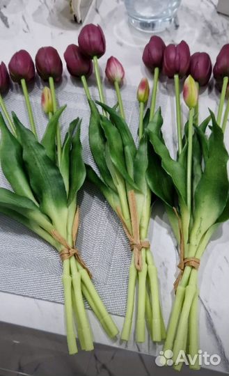 Искусственные Тюльпаны из эко-силикона 15 шт