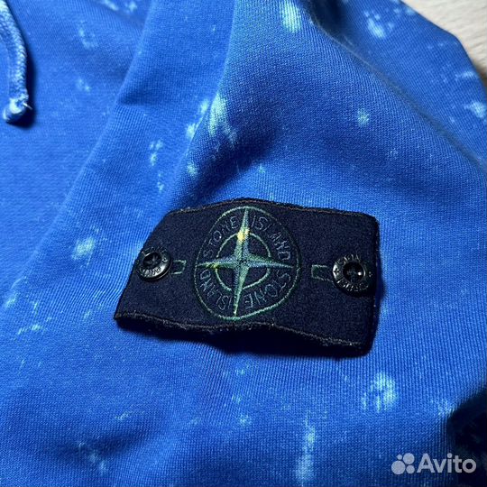 Stone Island Off Dye Hoodie Blue