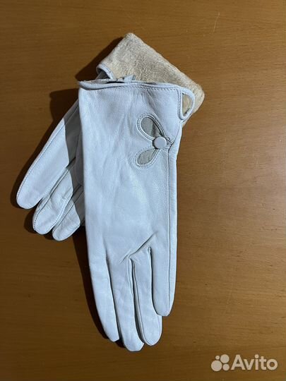 Перчатки женские нат. кожа белые