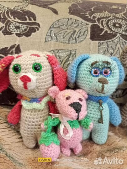 Игрушки вязаные, семейка