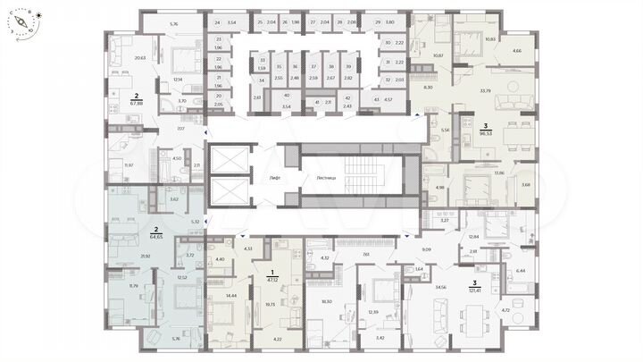 2-к. квартира, 64,7 м², 25/25 эт.