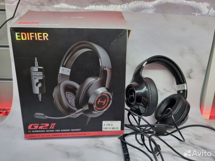 Наушники игровые наушники с RGB подсветкой Edifier