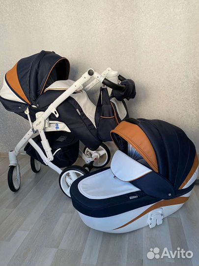 Коляска 2 в 1 adamex на гелевых колесах