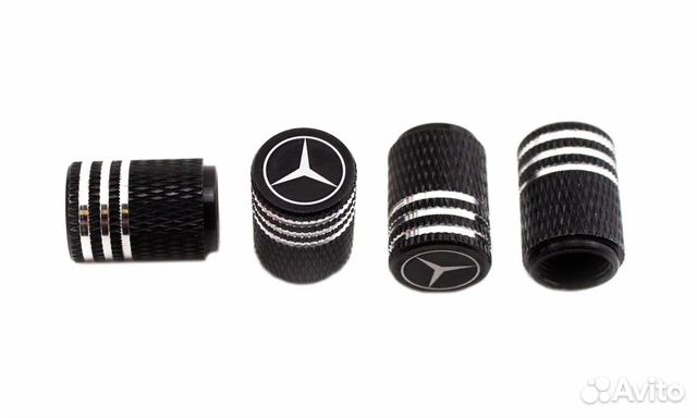 Колпачки на ниппели Mercedes черные 4 шт