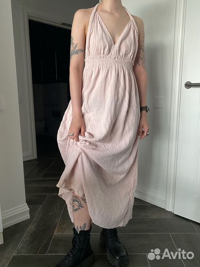 Сарафан платье ASOS бохо розовый длинный макси