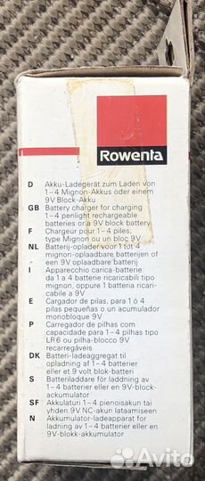 Зарядник аккумуляторов аа, ааа, крона - Rowenta