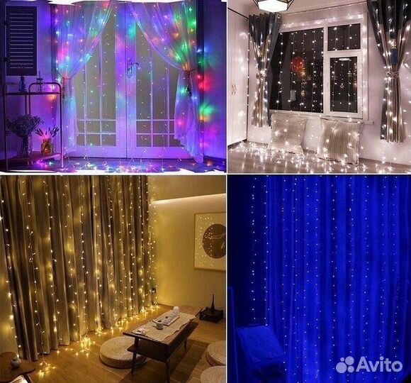 Новогодние шторы 1,5х1,5/1,8х1,8/2х2/3х2/3x2.5/3х3