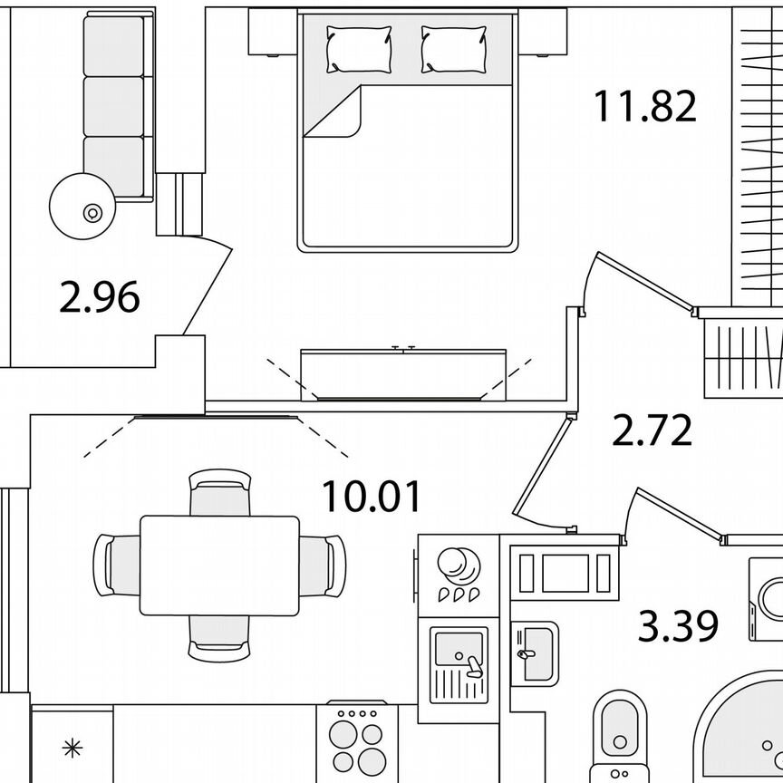 1-к. квартира, 29,4 м², 8/9 эт.