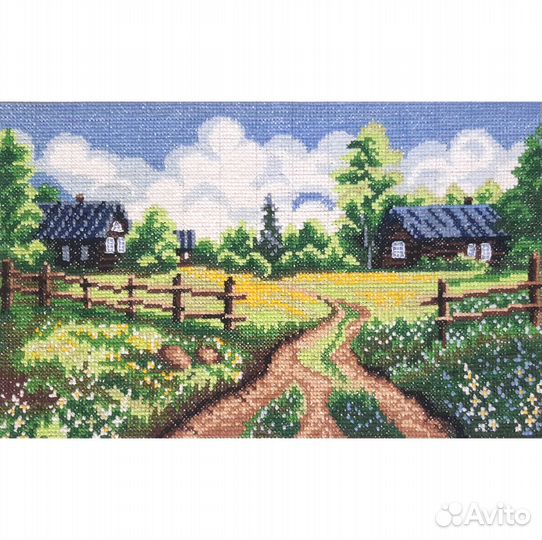 Вышитая картина Родная деревня