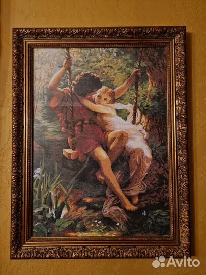 Картина ручной работы техника счетный крест