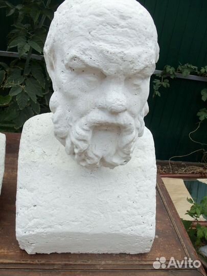 2 бюста гипс высота 80см сократ 50см горький 40