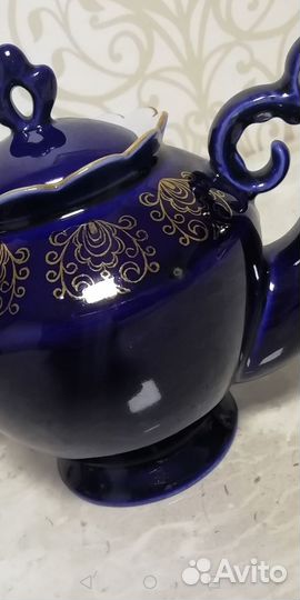 Кобальт фарфор заварочный чайник новый