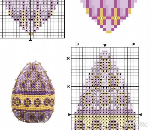 Схемы для вышивки объёмных пасхальных яиц